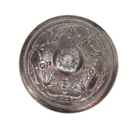 late 19th century oil-rubbed bronze "clifton" pattern interior residential ornamental wrought steel passage size dome-shaped doorknob