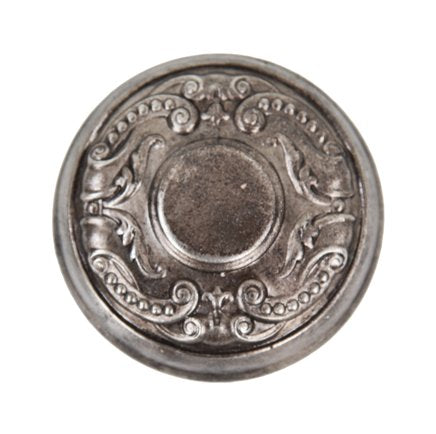 c. 1900's original antique american ornamental wrought steel "holland" pattern passage size doorknob with oil-rubbed bronze enameled finish
