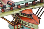 one-of-a-kind c. 1930's museum quality american folk art handcrafted polychromatic enameled wood dornier do x model flying boat with allover crazed finish