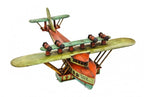 one-of-a-kind c. 1930's museum quality american folk art handcrafted polychromatic enameled wood dornier do x model flying boat with allover crazed finish