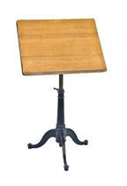 original and intact early 20th century american industrial telescoping drawing board with fanciful black enameled cast iron cabriole style legs