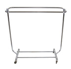 c. 1930's american art deco machine age mobile woolworths store chrome plated tubular steel oversized garment rack with baked black enameled accent