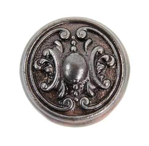 c. 1910 american antique ornamental cast iron "reole" pattern interior residential doorknob with oil-rubbed metallic bronze finish