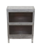 world war ii-era durable cold-rolled pressed and folded factory office stackable unit barrister bookcase with brushed metal finish