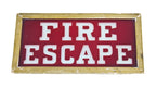 original c. 1926 american antique deeply etched ruby red flash glass "fire escape" panel from the non-extant granada theater