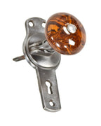 late 1880's antique american original and intact gilbert's patent interior residential passage door mineral doorknob with cast iron escutcheon