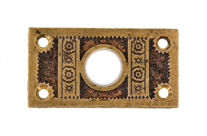 single 19th century american eastlake ornamental cast bronze metal "ivy" pattern interior residential upper window sash pull