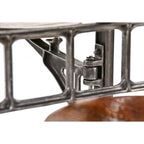 one of two matching early 20th century antique american industrial fully refinished brushed metal eight swing-out seat factory lunchroom "sani" cafeteria or lunchroom table