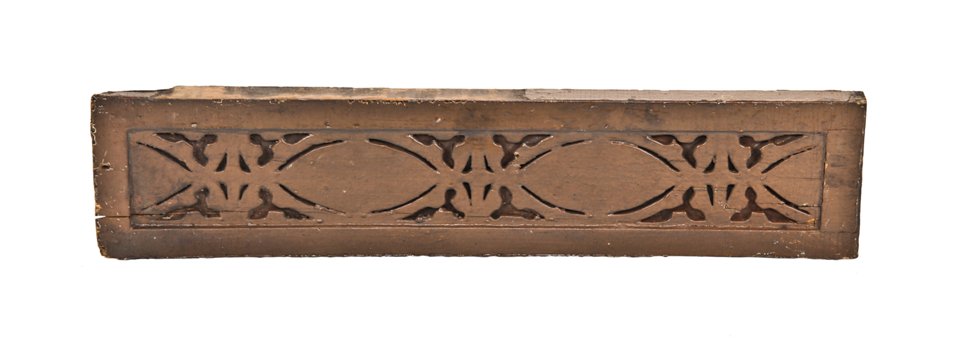original and intact authentic 19th century american painted pine wood fret-sawn exterior facade element salvaged from the james charnley residence