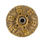 visually striking c. 1920 chicago noel bank interior flush mount ornamental cast bronze single electric light fixture with highly detailed leafage