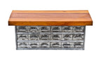 solidly built vintage american industrial repurposed heavy duty stationary coffee table containing a multitude of pull-out drawers and old growth pine wood top