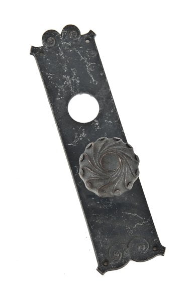 original 19th century interior downtown chicago reliance building office door ornamental cast iron doorknob with matching escutcheon