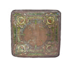 very rare museum quality c. 1920's original louis sullivan-designed polychrome lithographed steel stoveboard with structurally sound wood core