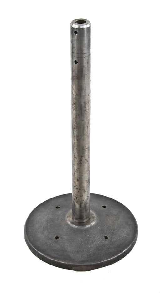 hefty c. 1930's american vintage industrial stationary cast iron and solid steel factory machine shop pedestal base or stand with multiple pre-drilled holes