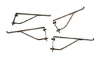 group of matching original c. 1920's american "garcy" bronze plated solid steel drugstore apothecary cabinet glass shelf brackets