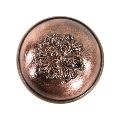 late 19th or early 20th century single american ornamental cast iron interior residential banded rim passage door handle with copper-plated finish