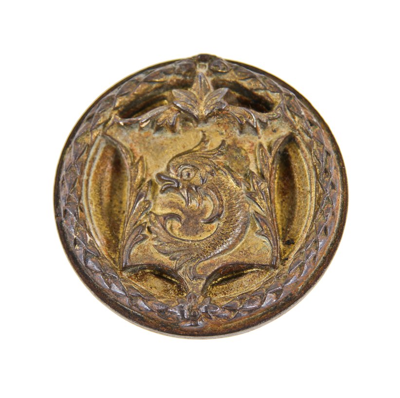 hard to find original late 19th century american ornamental cast iron interior historic fisher building office door figural oversized doorknob with old metallic gold paint finish