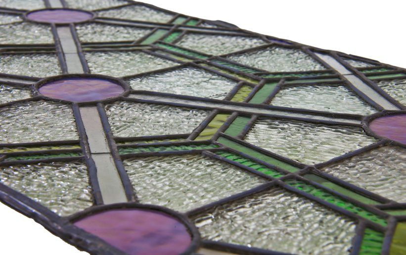 museum-quality original louis h. sullivan 1893 chicago stock exchange trading room art glass skylight panel