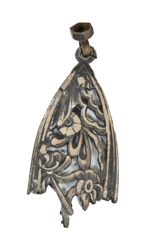 original c. 1930's american art deco style brown-tipped or "soleure" series slip shade ceiling fixture cast aluminum replacement finial