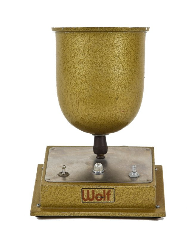 late 1950's vintage medical chicago hospital radiology department "wolf" desk or benchtop swivel lamp with original  hammered metal enameled finish