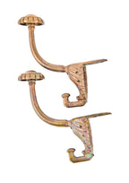 matching pair of original antique american late 1920's neoclassical style ornamental cast bronze cook county criminal courts building coat hooks with detailed leafage