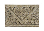 historically important c. 1930's american art deco exterior nortown theater facade "comedy" figural glazed terra cotta frieze panel with marbleized finish