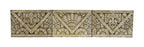original early 1930's american art deco style exterior speckeled glaze nortown theater building facade frieze panel with chevron and floral motifs
