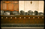 highly stylized c. 1920's ornamental cast bronze flush mount petaled floral rosette or medallion salvaged from the cook county criminal courthouse building