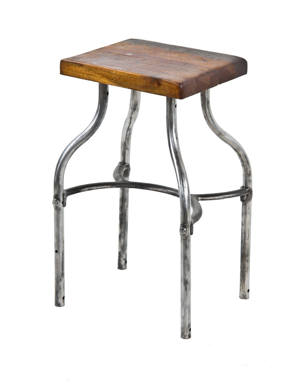 refinished c. 1920's american industrial antique stationary brushed tubular steel factory office adding machine base with newly added tabletop