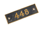 single-sided early 20th century wall-mount american cast bronze michael reese hospital "old main" room number plaque with black enameled inlay