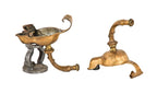 pair of matching unusually-shaped neo classical style ornamental cast bronze interior wall-mount cook county criminal courts building wall sconces