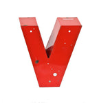 reinforced c. 1940's cherry red porcelain enameled heavy gauge steel exterior department storefront neon letter sign with reflective white interior
