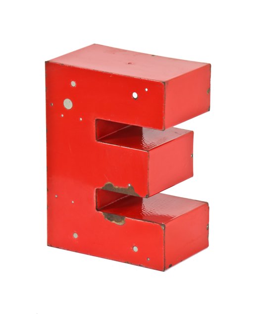 cherry red porcelain enameled cold-rolled steel american industrial exterior department storefront neon letter sign with reflective white interior