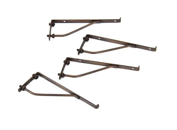 durable american industrial anodized bronze plated cold-rolled steel drugstore cabinet adjustable brackets with intact friction dials