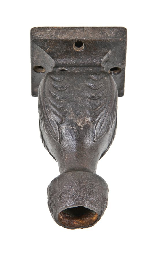 c. 1900's antique american ornamental cast iron replacement showroom display cabinet leg with metallic bronze enameled finish