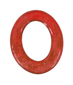 cherry red porcelain enameled die cut steel single-sided american depression era exterior service station sign letter with beveled edges