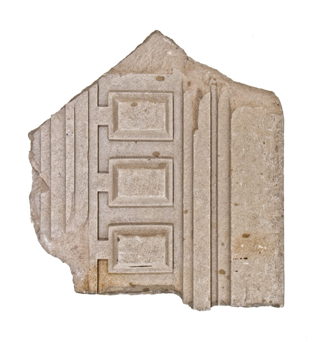 massive c. 1921 chicago prairie school "wrightesque" style carved limestone bunte candy factory exterior facade panel fragment