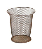c. 1910-20 american vintage industrial "nemco" expanded or "slitted" metal factory office waste basket with flared rim