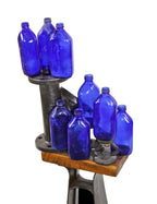 lot of matching  vintage american medical richly colored cobalt blue glass phillips "milk of magnesia" medicinal bottles