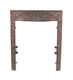 19th century antique american ornamental cast iron interior residential victorian era fireplace gas grate surround with largely intact copper-plated finish
