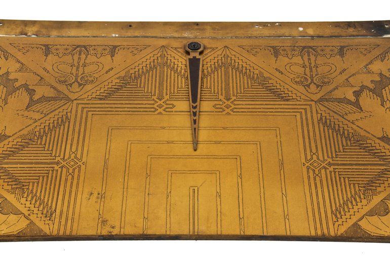 very impressive early 1930's american depression era museum-quality interior rookery building drummond elevator door transom panel with indicator