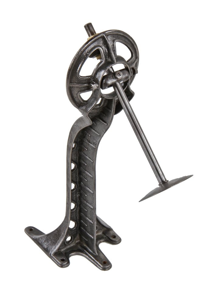very unusual and rare original c. 1900's american antique heavy cast iron wall-mount punching-bag apparatus with ornamental bracket and rebounding device