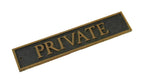 late 1920's american single-sided flush mount cast bronze "private" rothschild nurses' residence building lavatory door plaque