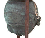 original c. 1966 deluxe reading toy factory oxidized copper production doll head mold firmly attached to welded joint steel frame