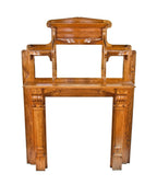 fully restored 19th century antique american victorian era varnished white oak wood interior residential full fireplace mantel with intact beveled edge mirrors