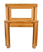 refinished late 19th century american victorian era lightly stained interior residential quartered oak wood mantel with solid fluted columns