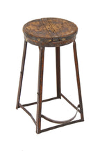 original c. 1920's timeworn american industrial "otsteel" low-lying stationary factory machinist's stool with protruding footrest