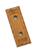 early 20th century single-sided ornamental cast bronze interior chicago bank building elevator cab call button backplate with bayleaf border