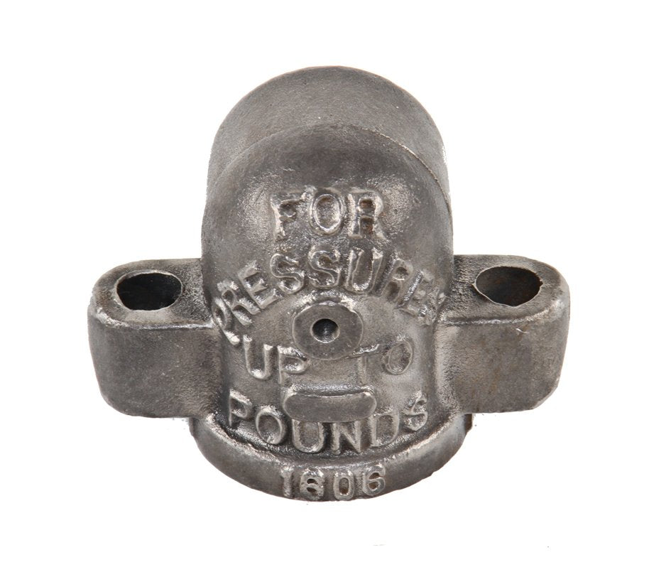 original early 20th century american industrial refinished cast iron boylston factory grease trap valve cover with embossed lettering