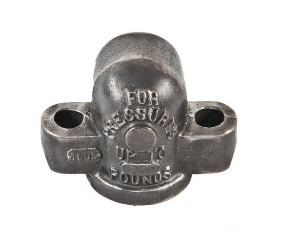 c. 1920's american industrial heavy cast iron boylston grease trap valve cover or hood with uniform brushed metal finish
